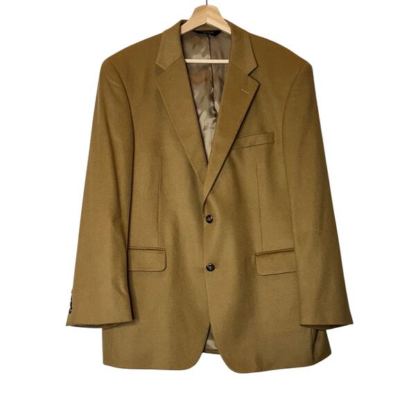 Jos A Bank 100% Cashmere 2-Button Tan/Brown Size 42R Blazer Sports Coat Casual - Picture 1 of 14